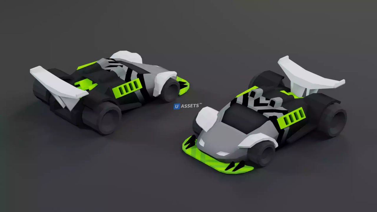 Low Poly Tiny Cartoon Racing Cars Asset Pack📱 - изображение 4